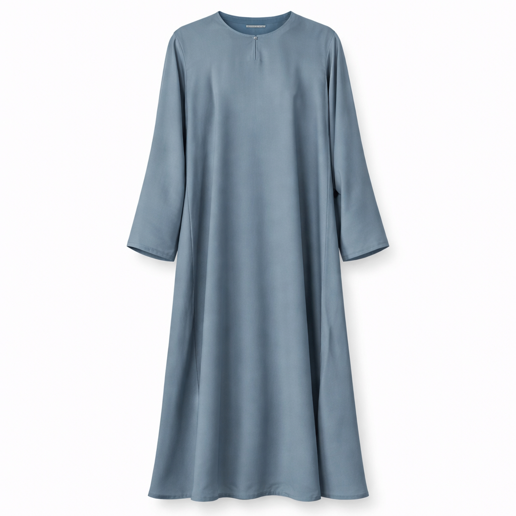 Front Closed x Stole - Premium Silk (Blue Grey)