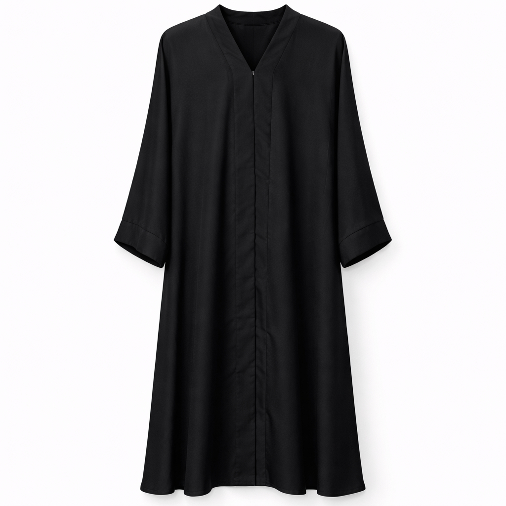 Chinese Neck x Stole - Premium Silk (Black)