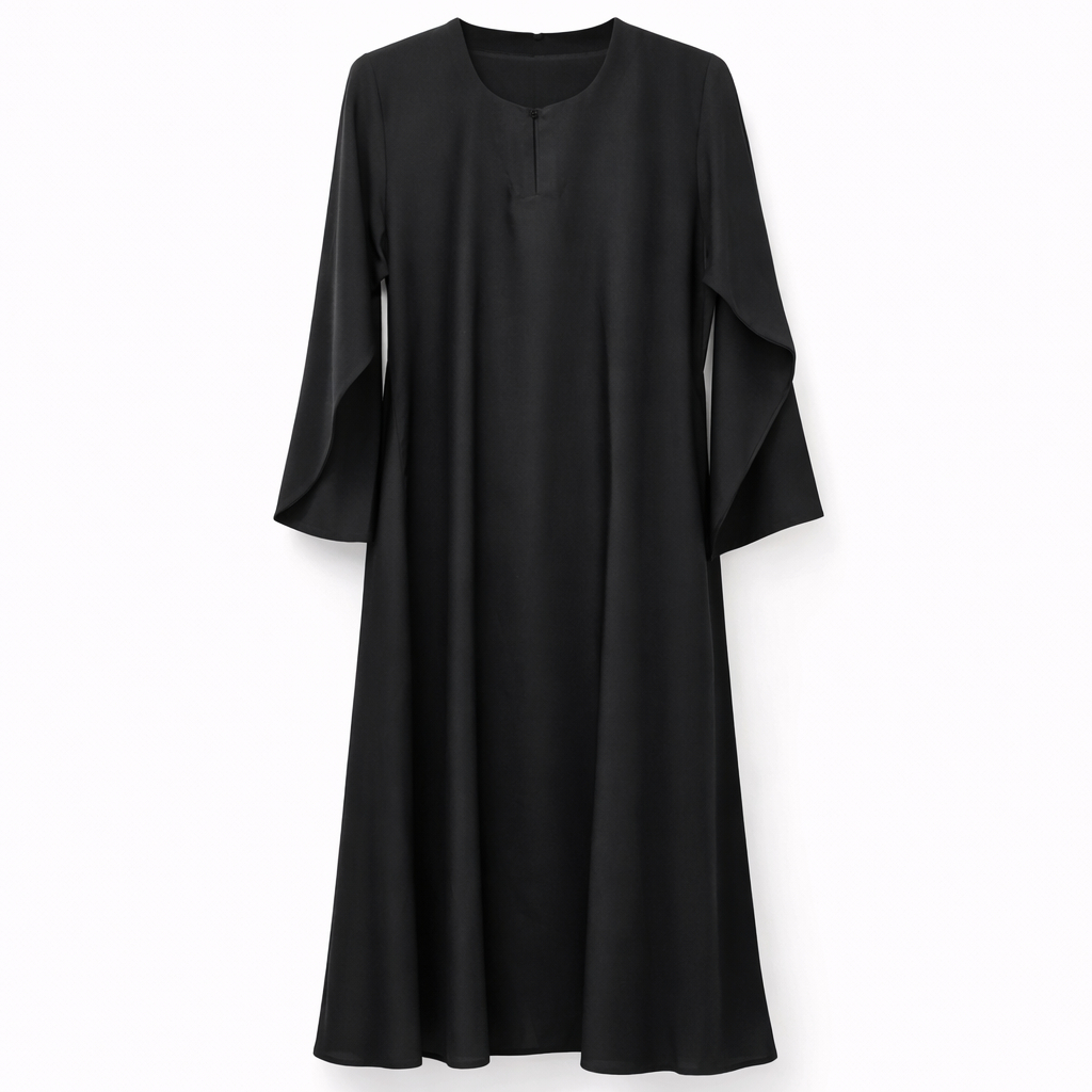 Front Closed x Stole - Premium Silk (Black)