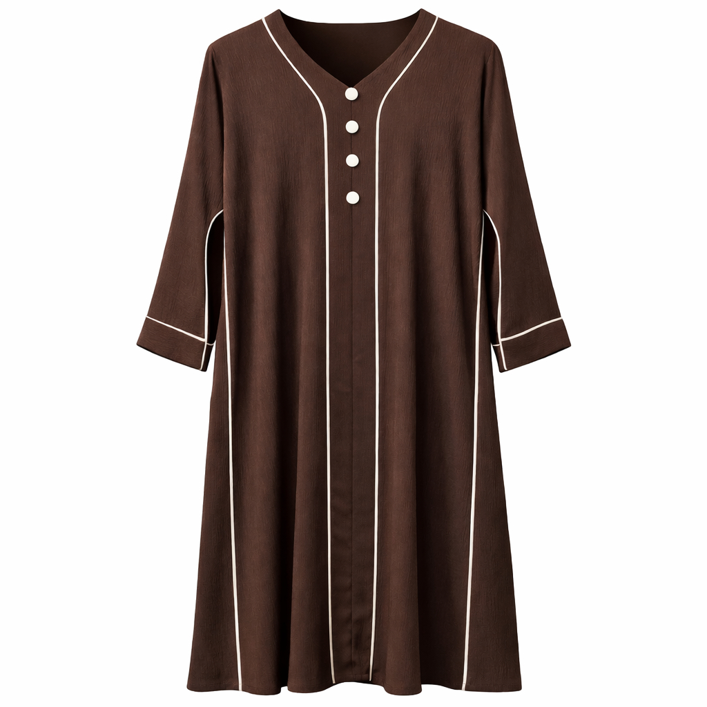 Four Buttons x Contrast Lines - CEY (Cocoa Brown)