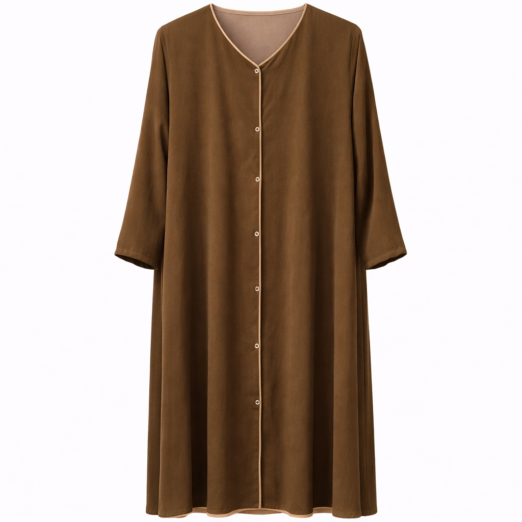 Double Front Open - Chocolate Brown x Taupe Beige