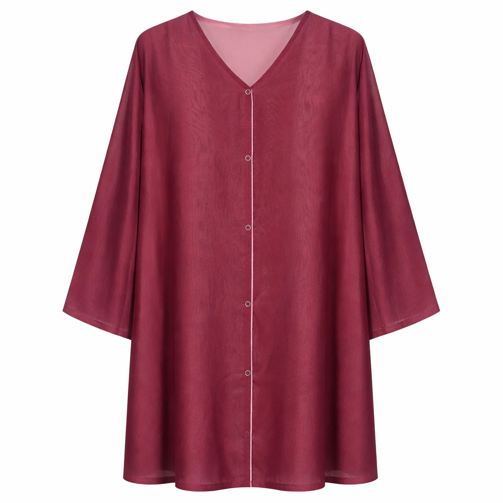 Double Front Open - Berry Maroon x Blush Pink