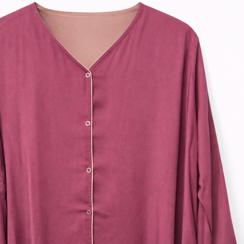 Double Front Open - Magenta Rose x Warm Beige