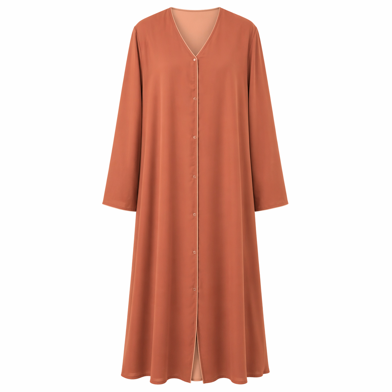 Double Front Open - Coral Peach x Light Taupe