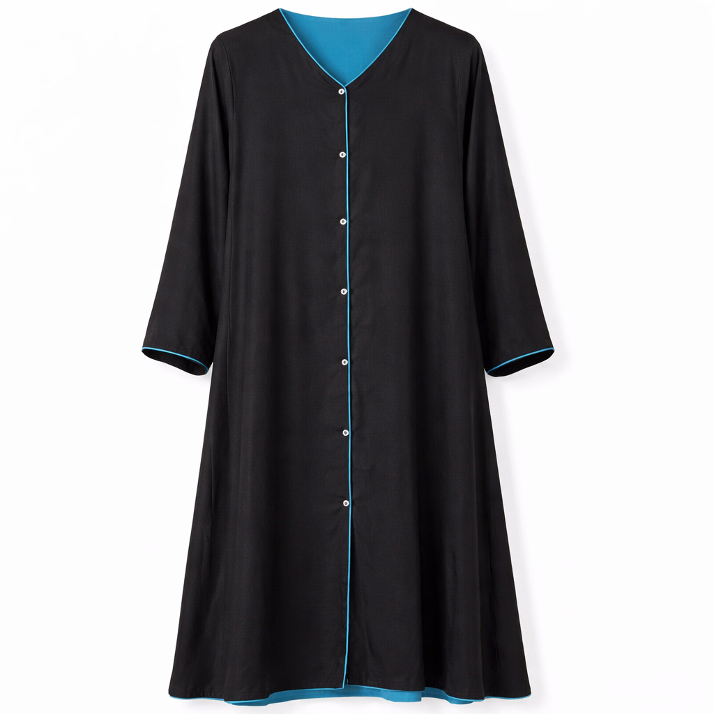 Double Front Open - Black x Aqua Blue