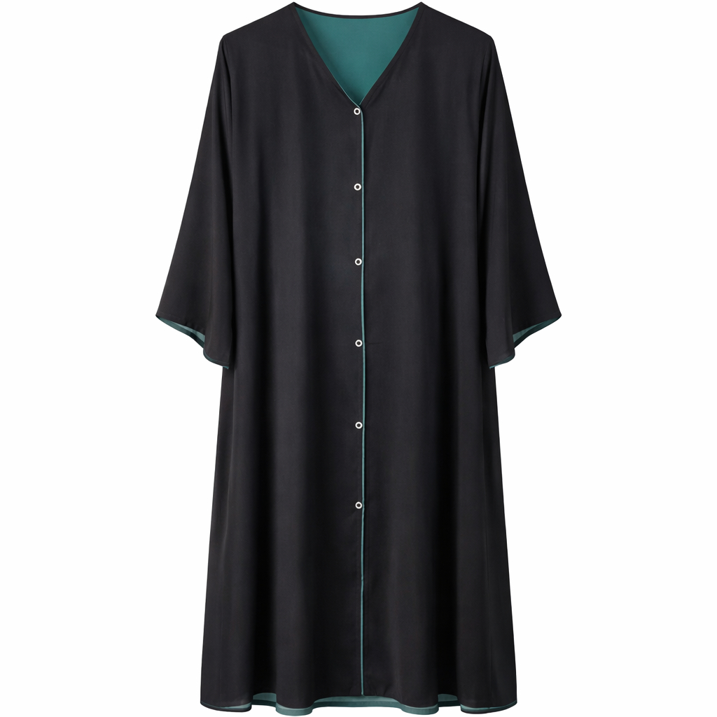 Double Front Open - Black x Dark Aqua