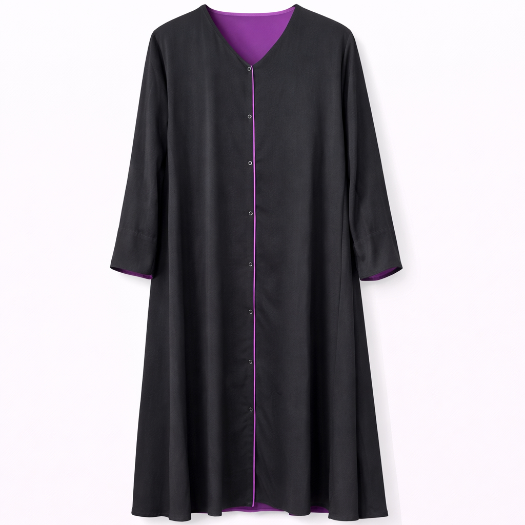 Double Front Open - Black x Soft Lavender