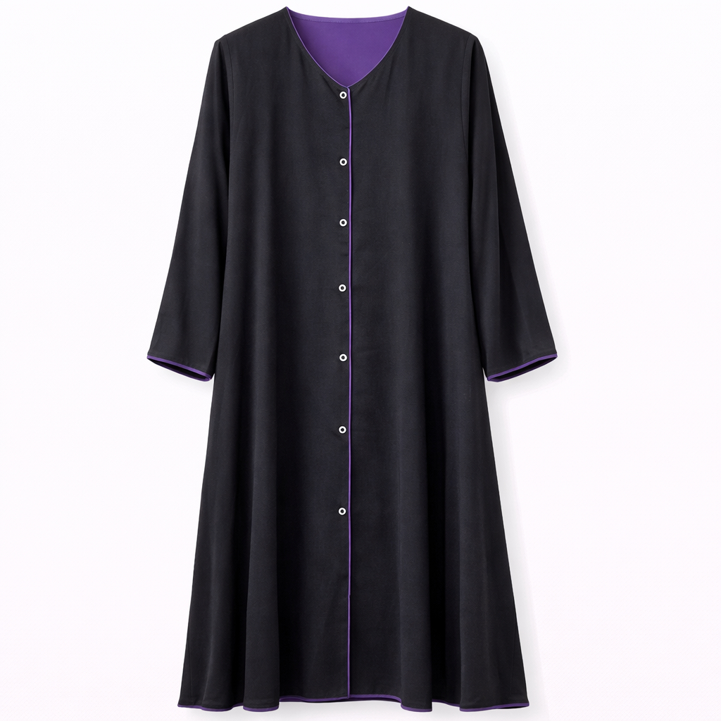 Double Front Open - Black x Bright Violet