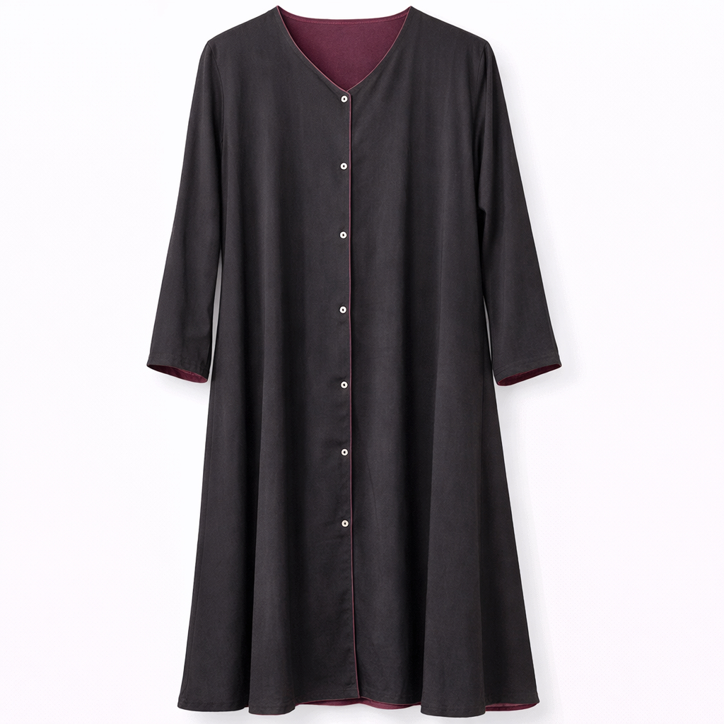 Double Front Open - Black x Wine Purple