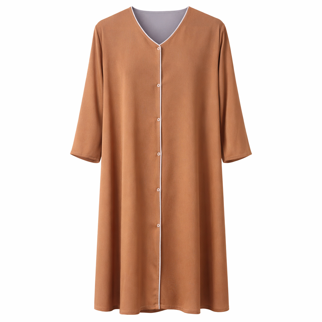 Double Front Open - Camel Brown x Dusty Blue