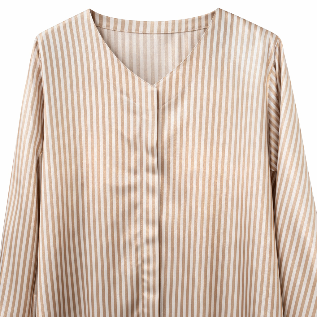 Hijab Ul Hareem - Silk (White x Cream Stripes)