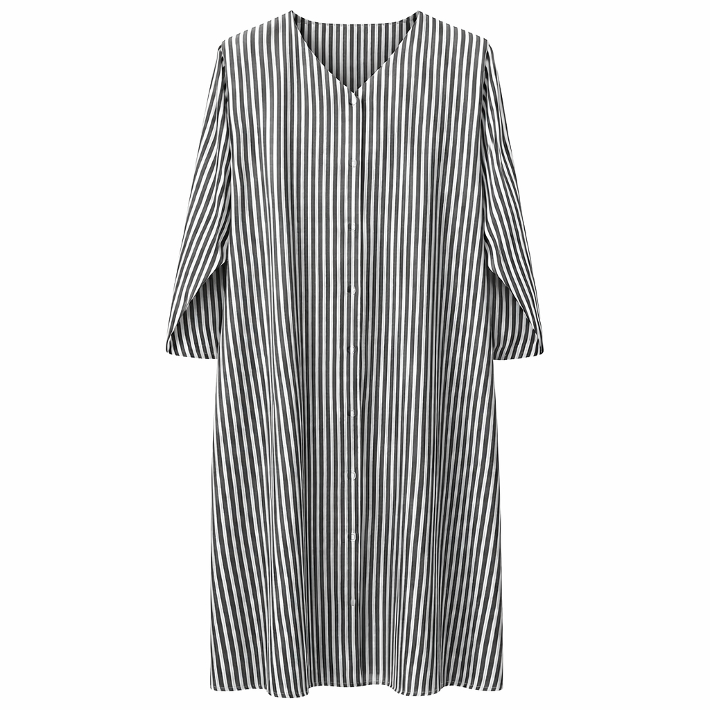 Hijab Ul Hareem - Silk (White x Black Stripes)