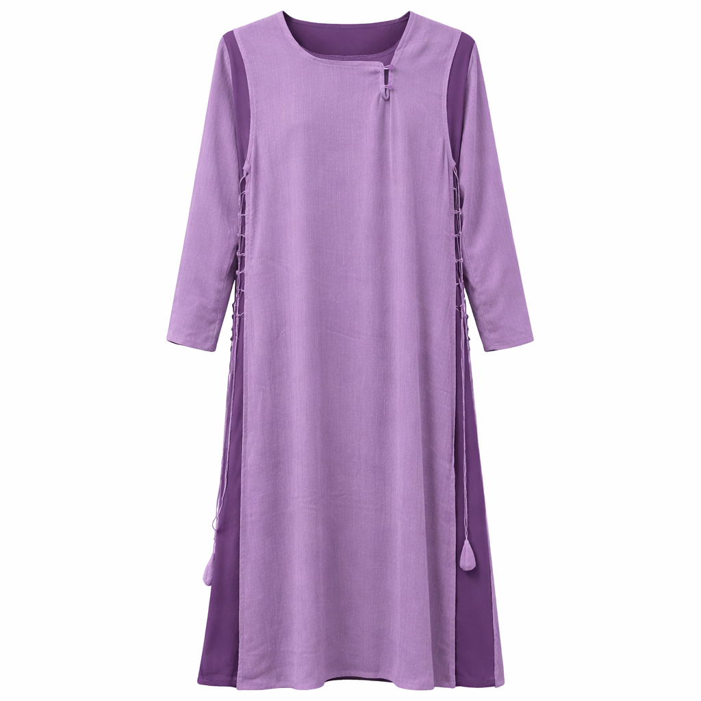Front Closed (Sides Tie Up Detailing) - Light x Dark Lavender Purple