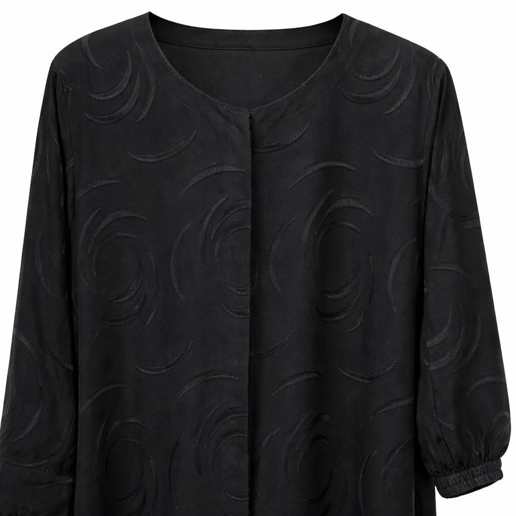 Hijab Ul Hareem - Black Self Jacquard Abstract