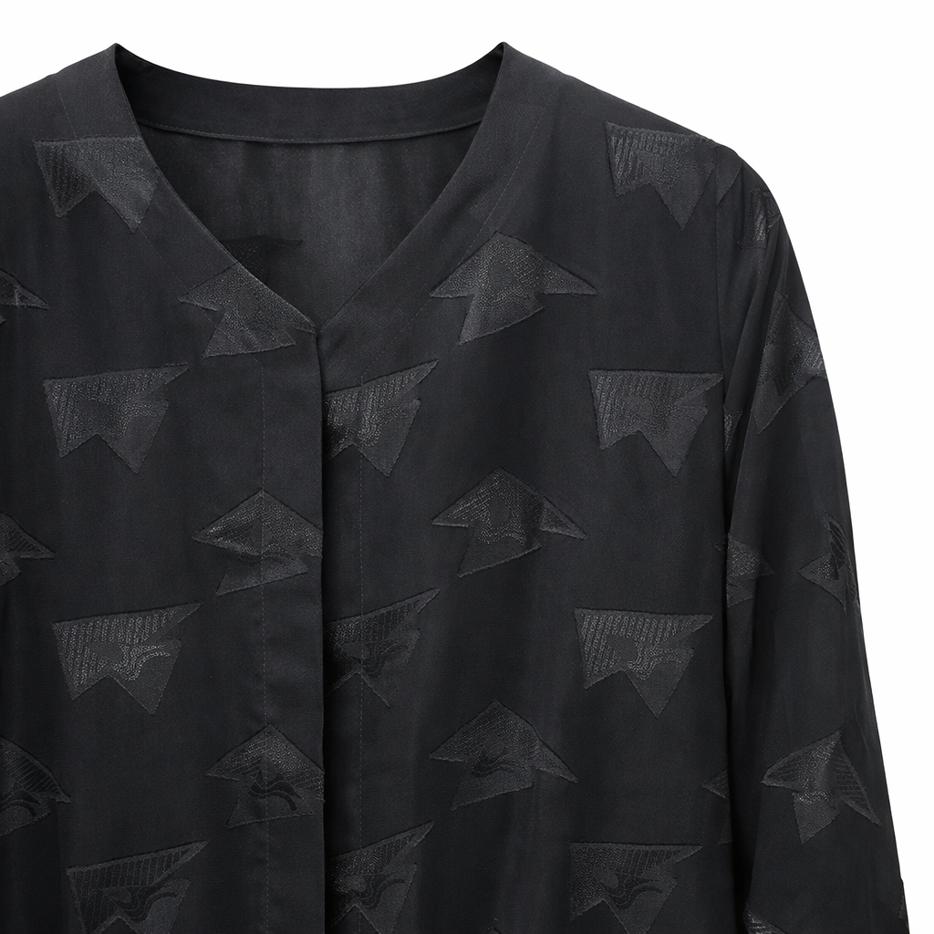 Hijab Ul Hareem - Black Abstract Jacquard Floral