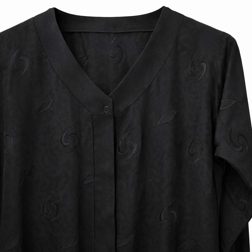 Hijab Ul Hareem - Black Self Jacquard Paisley Motif