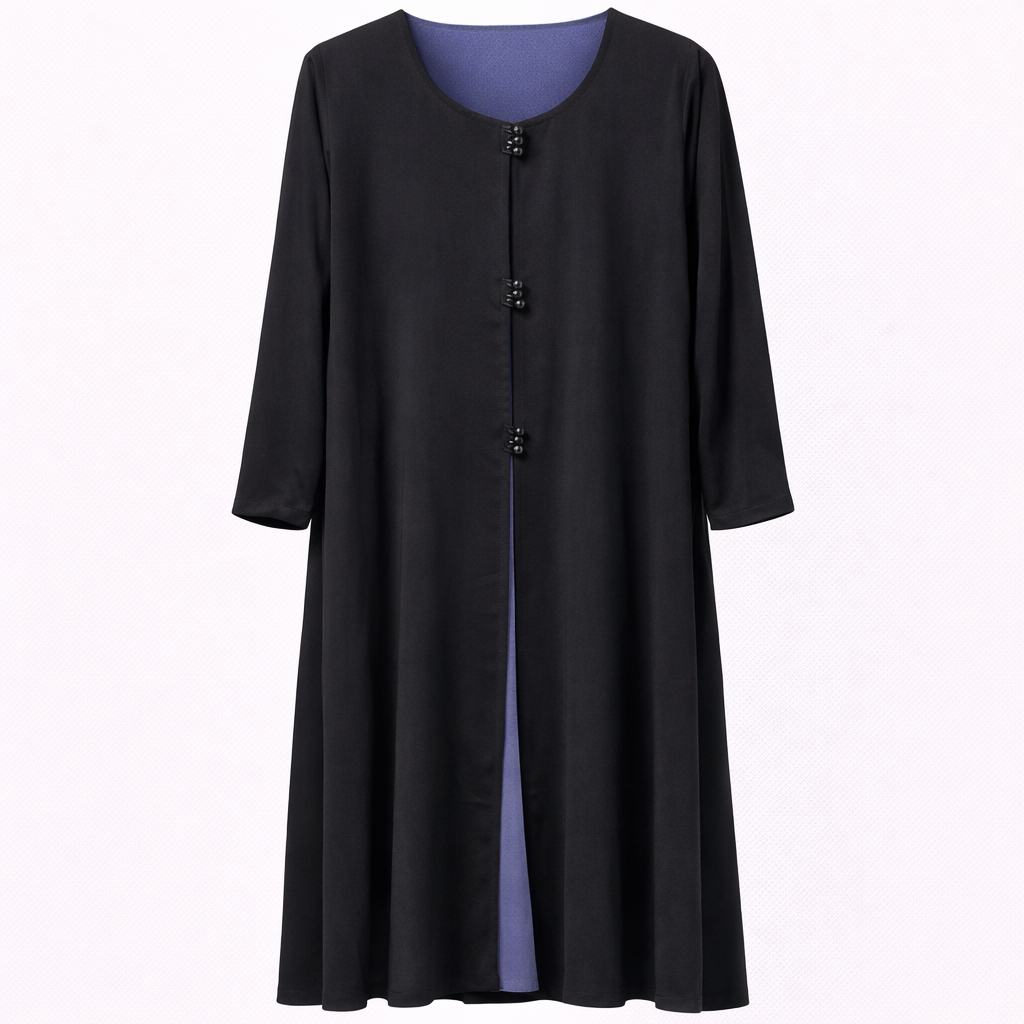 Double Closed Buttoned - Black x Dusty Lavender