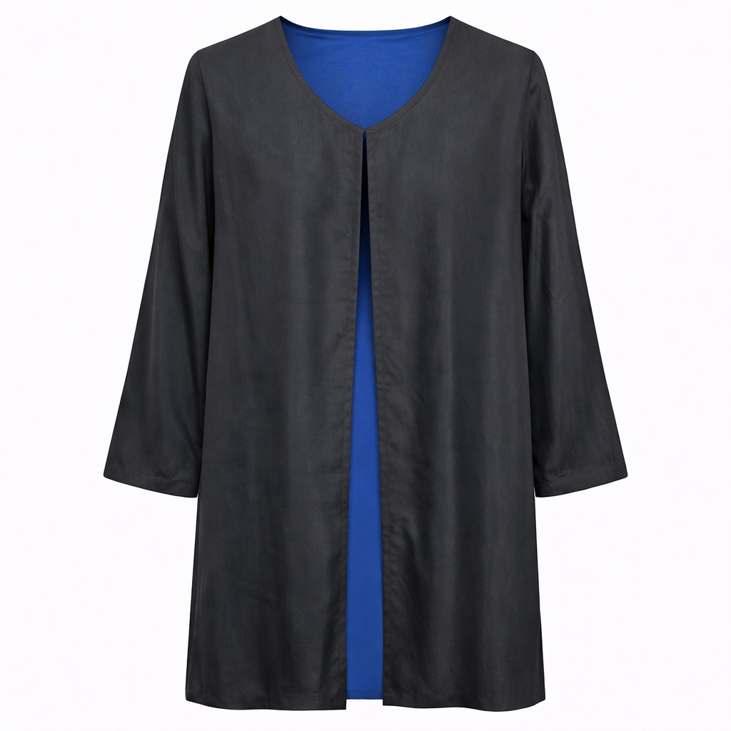 Double Front Closed (Cut Open) - Black x Royal Blue