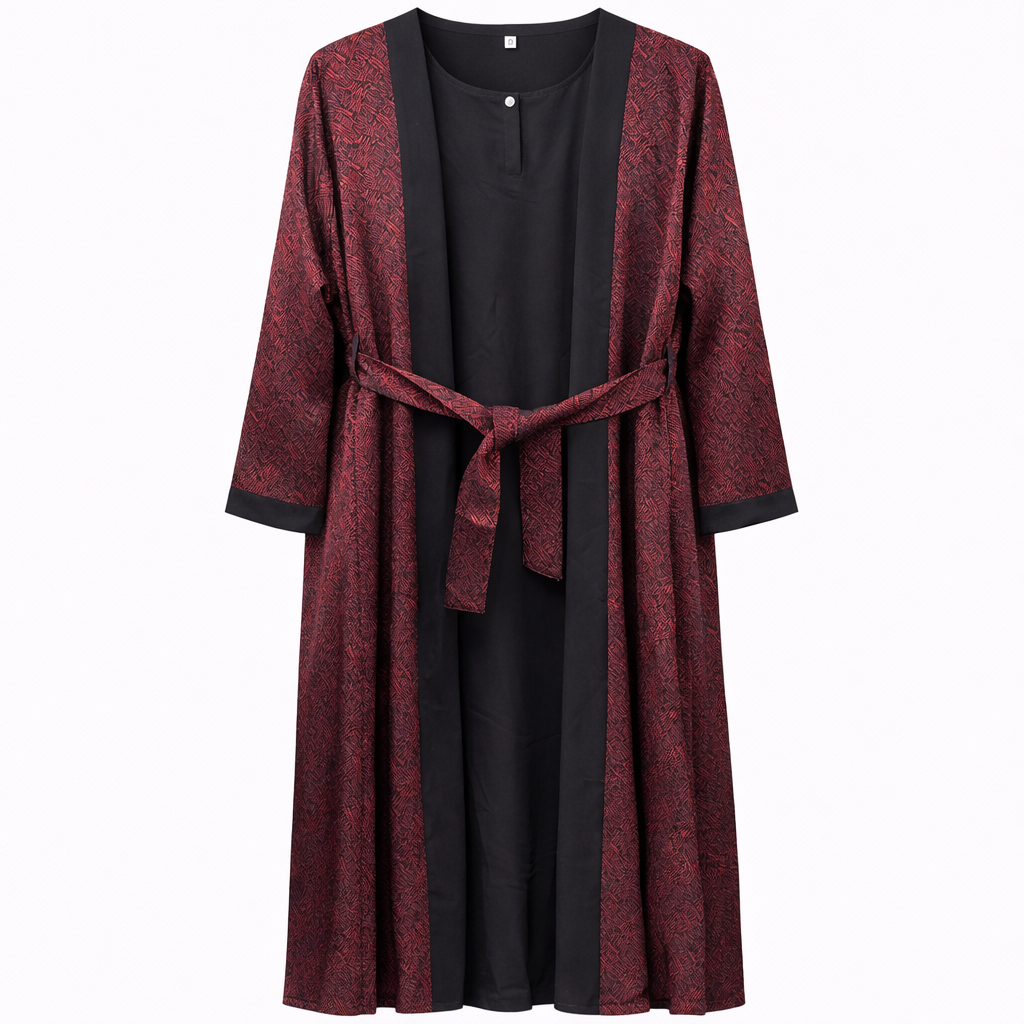 Double Upper - Printed Maroon Brush Stroke x Black