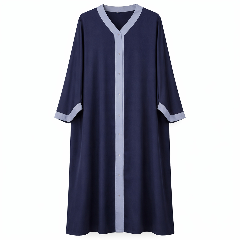 Double Kaftan - Navy Blue x Light Blue Front Line