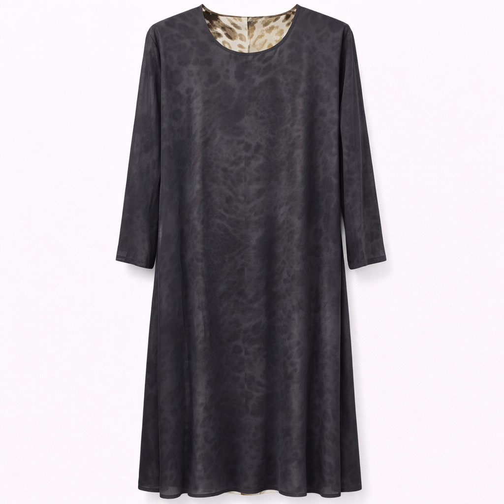 Double Front Closed - Black x Leopard Print