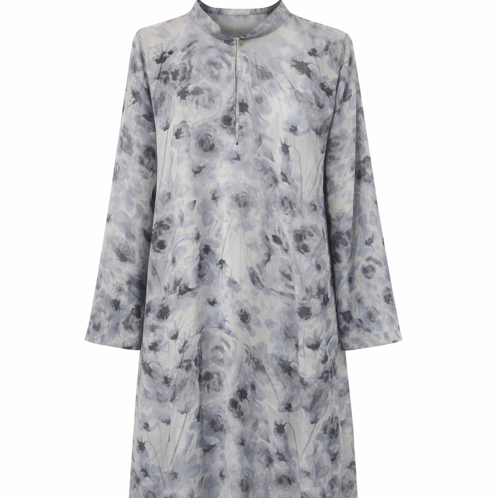 Front Closed Collar - Printed Water Color Floral