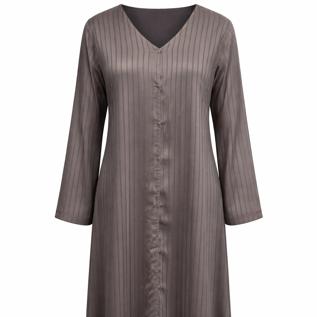 Double Front Open - Printed Stripe x Taupe