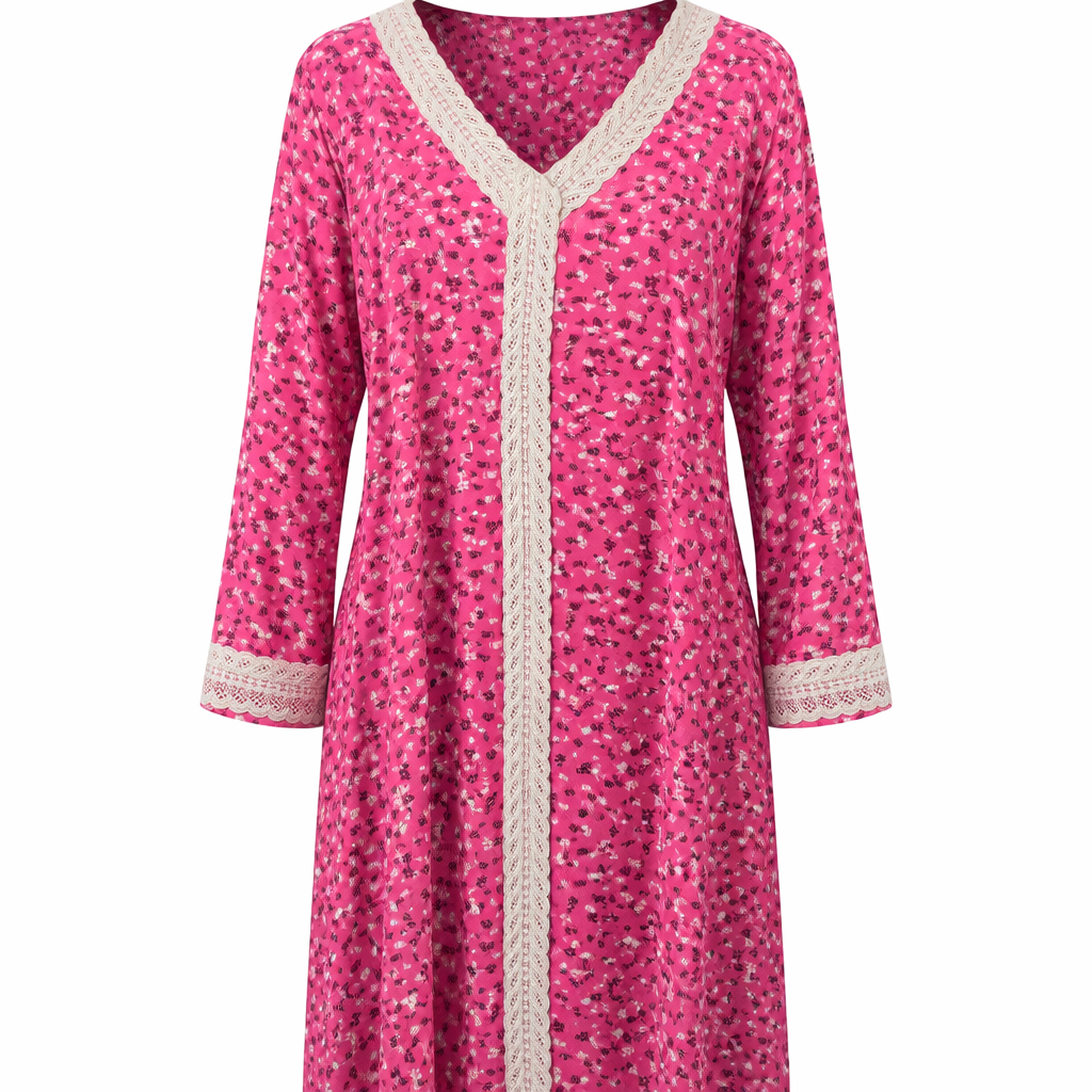 Hijab Ul Hareem - Lawn x Lace (Printed Floral Pink)