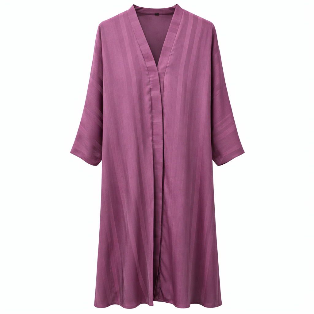 Chinese Neck - Crinkle Silk x Self Lines (Dusty Mauve)