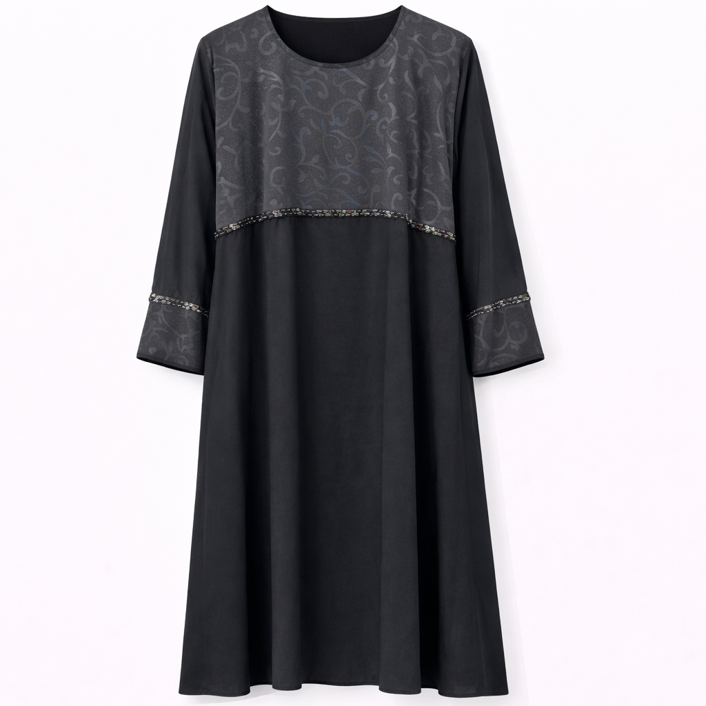 Front Closed - Arabic Black x Glitter Gold