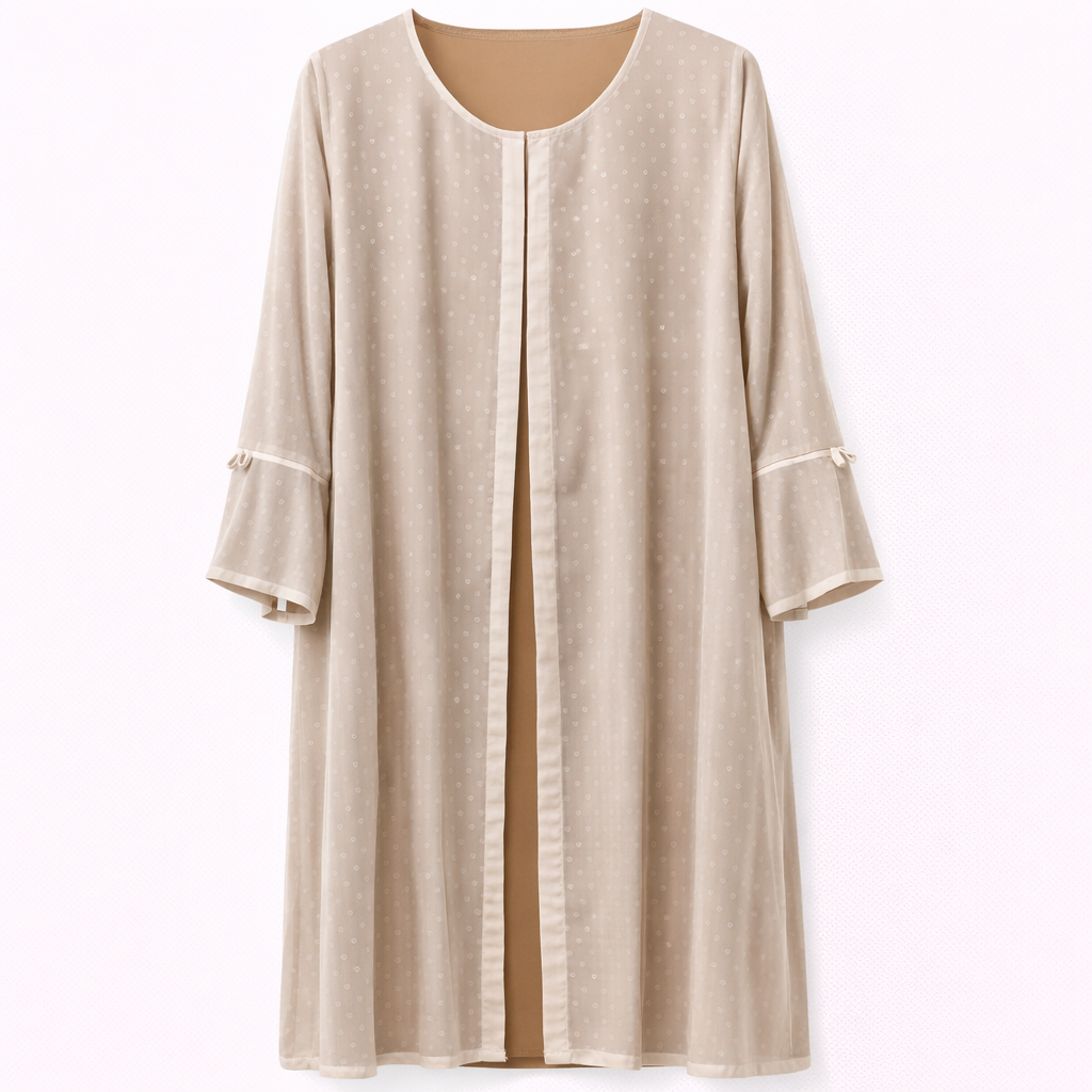 Double Front Closed (Cut Open) - Off White Dots Shining x Warm Peach