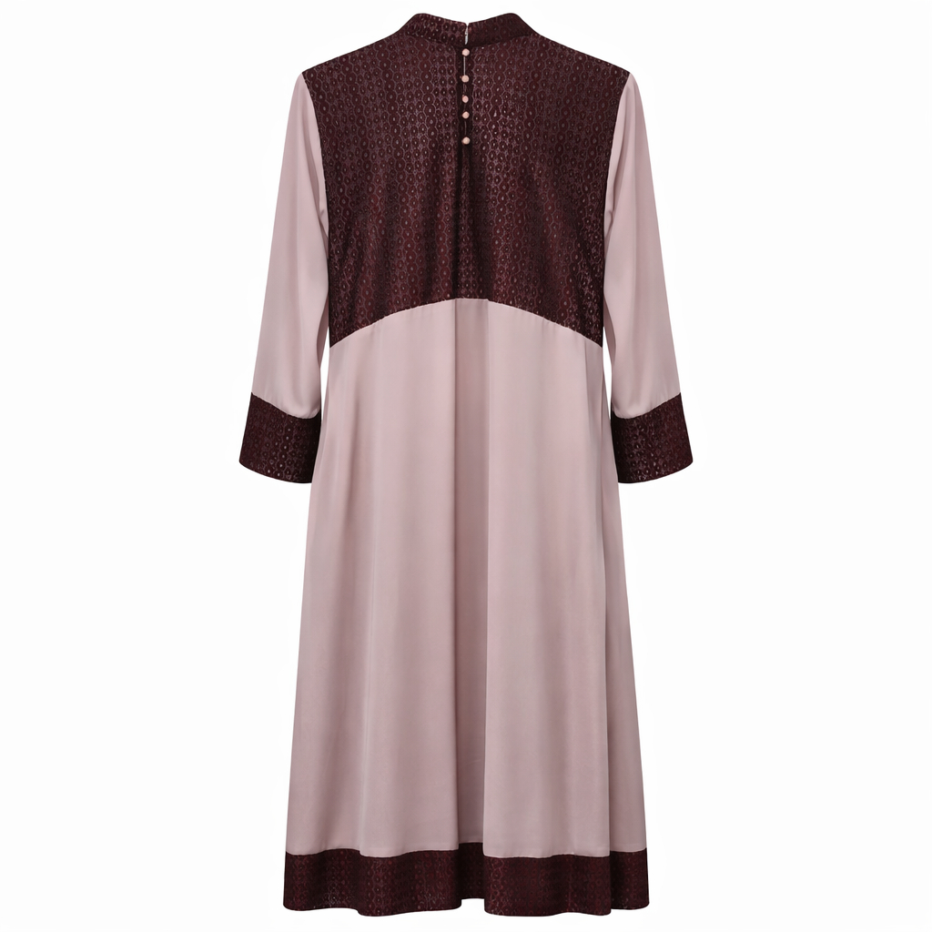 Double Closed - Net Maroon x Blush Pink