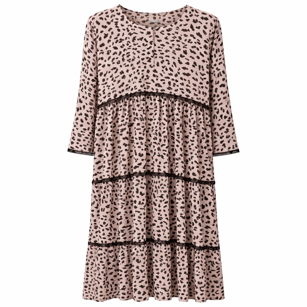 Front Closed (Flare) - Chiffon Animal Print x Frills