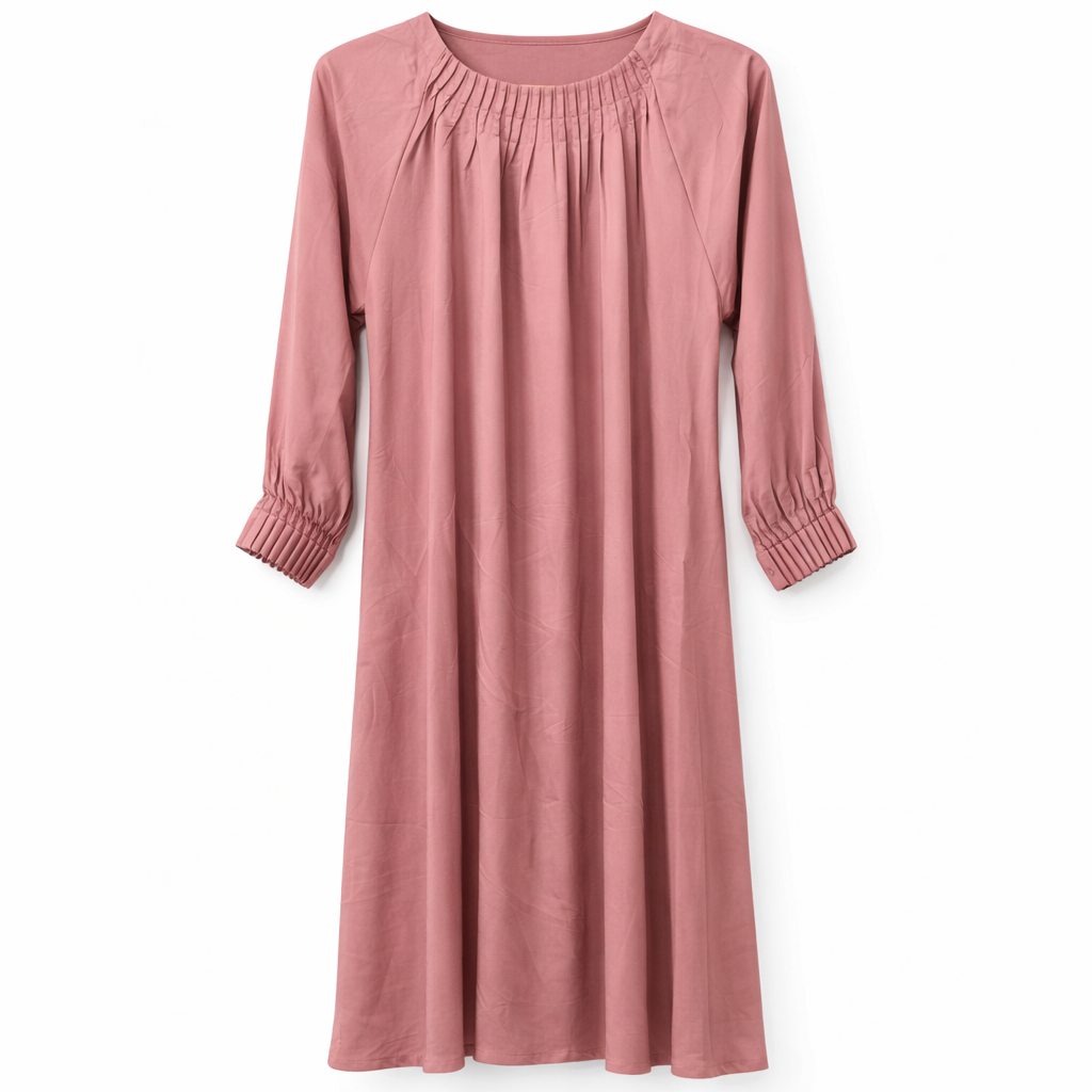 Front Closed Frill Neck - Arabic (Dusty Pink)
