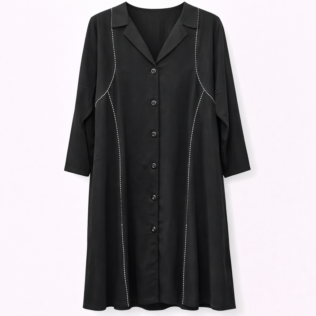 Coat Style x Printed White Small Lines - Arabic (Black)