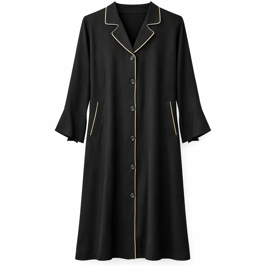 Coat Style x Straight Skin Lines - Crepe (Black)