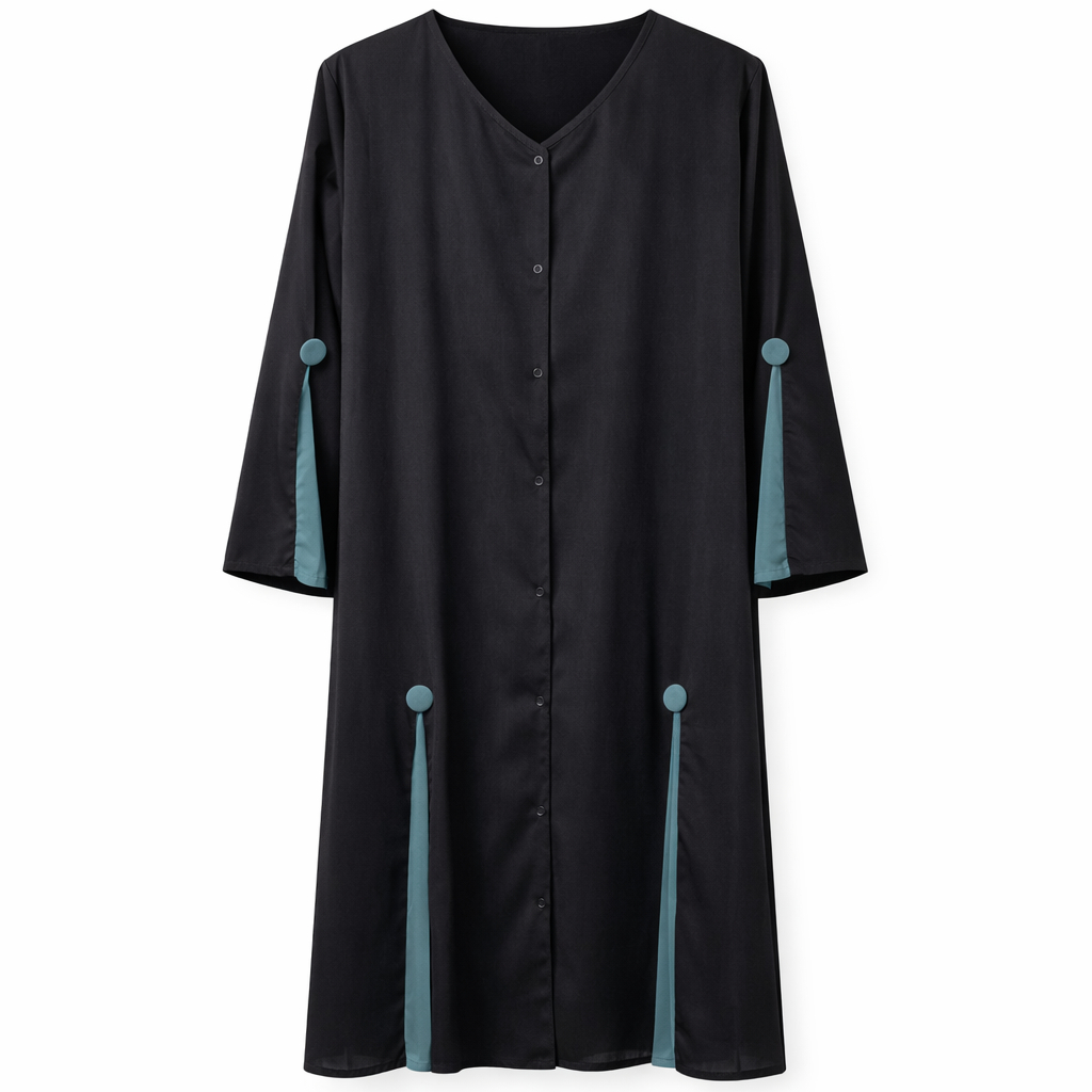 Front Open x Panel - Arabic (Black) x Teal Blue