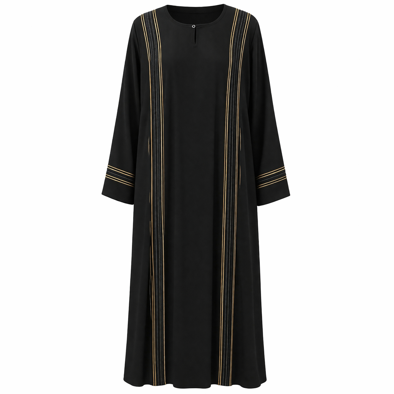 Front Closed x Pintuck Stitching - Arabic (Black)