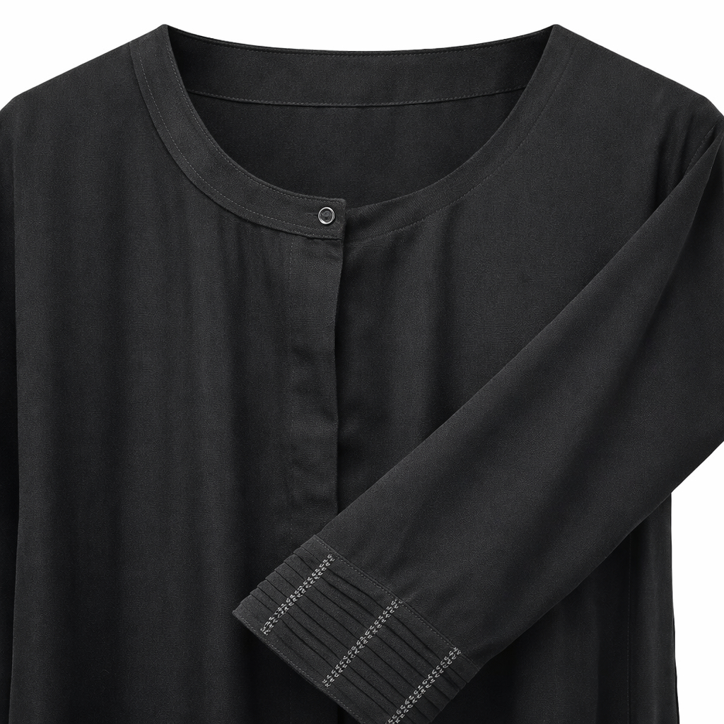 Front Open x Pleated Cuffs - Arabic (Black)