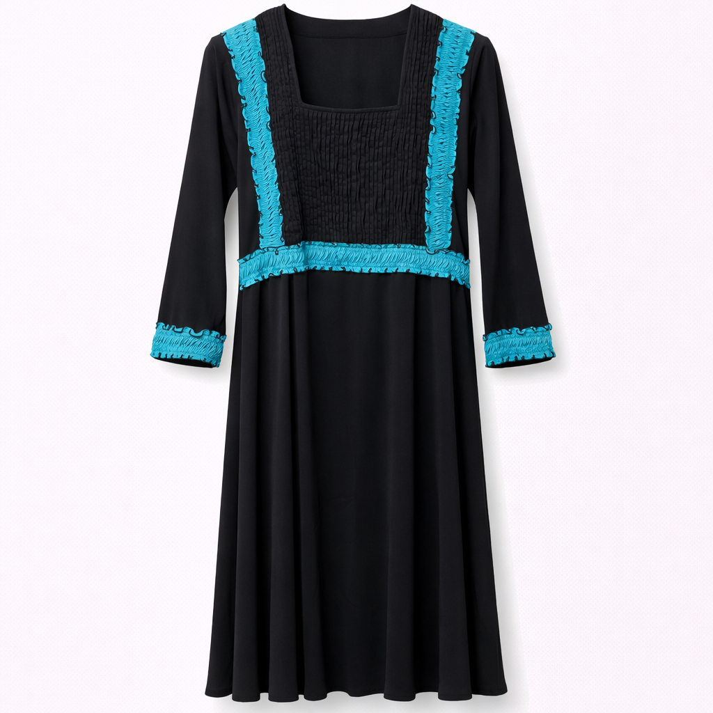Front Closed x Flare x Pleats - Arabic (Black)