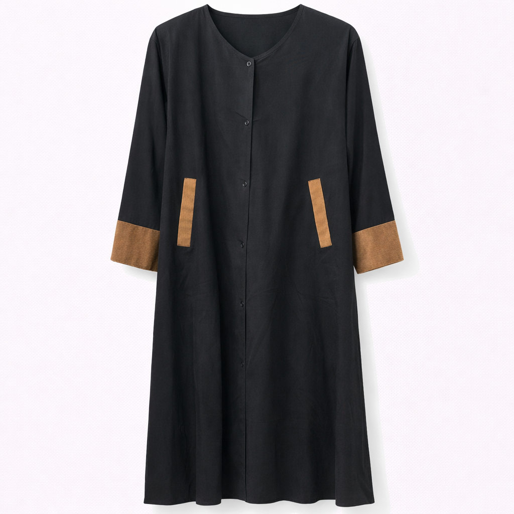 Front Open x Corduroy Patch Pockets - Arabic (Black)