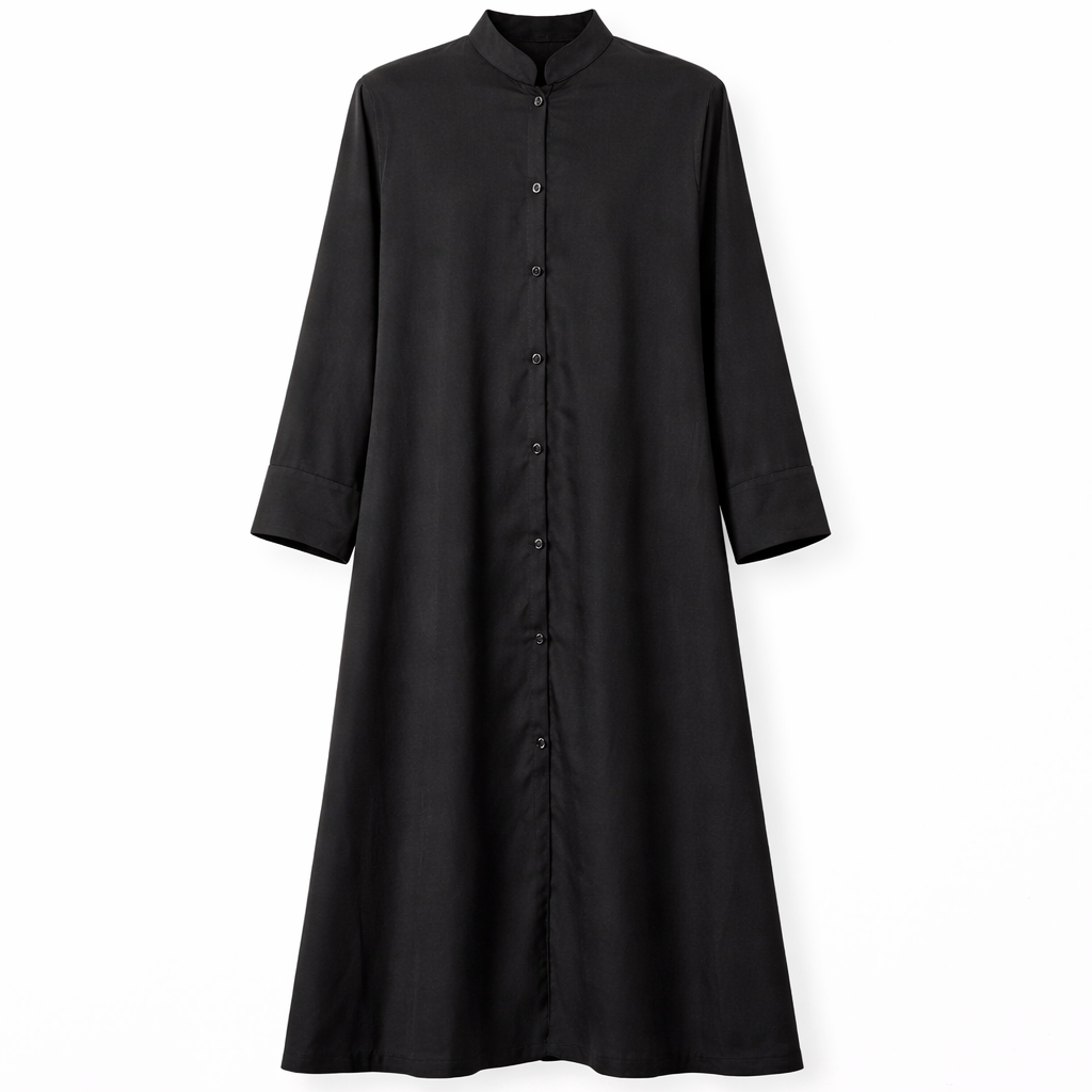 Front Open x Collar x Flare - Crepe Matte (Black)