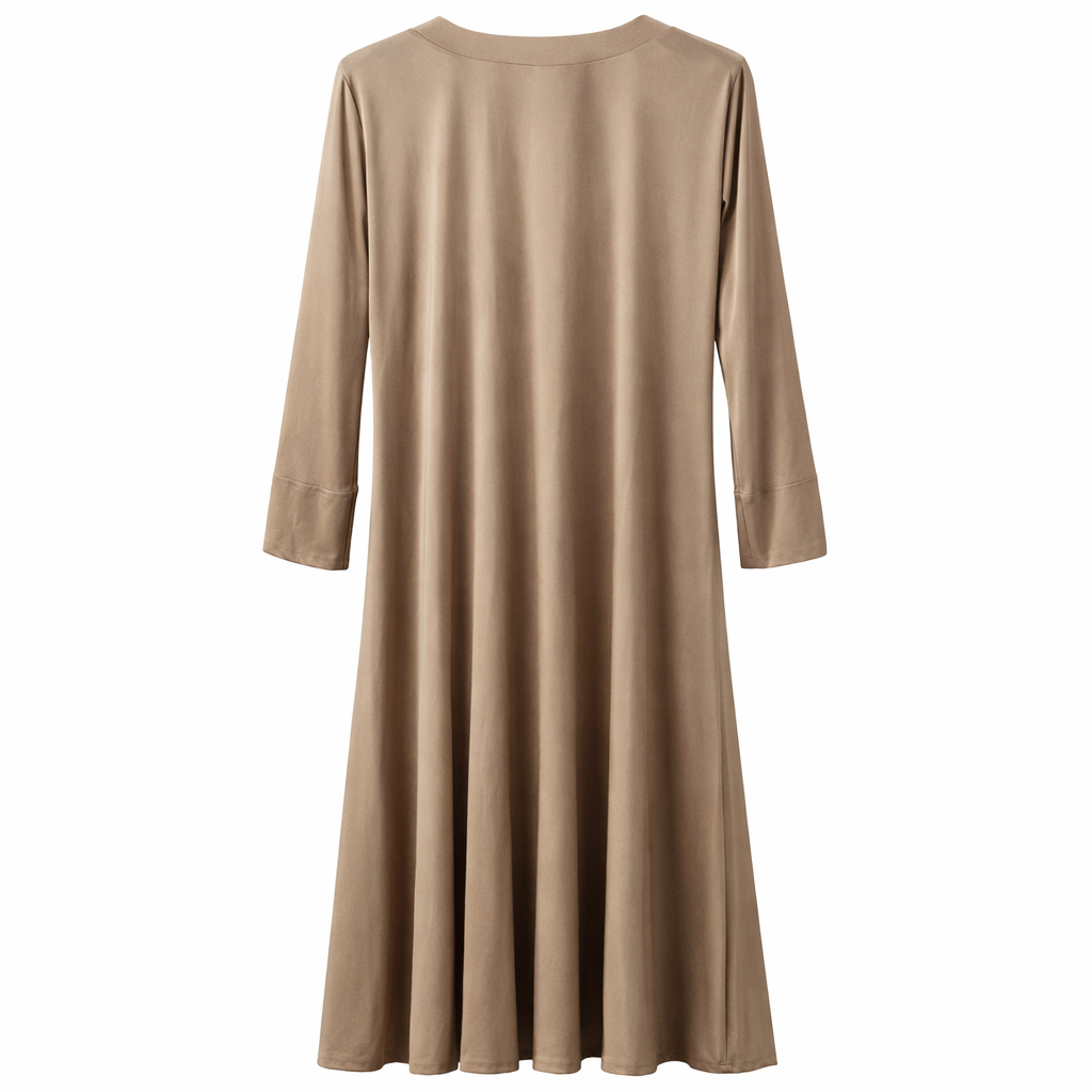 Front Closed x Round Neck - Jersey (Mushroom Beige)