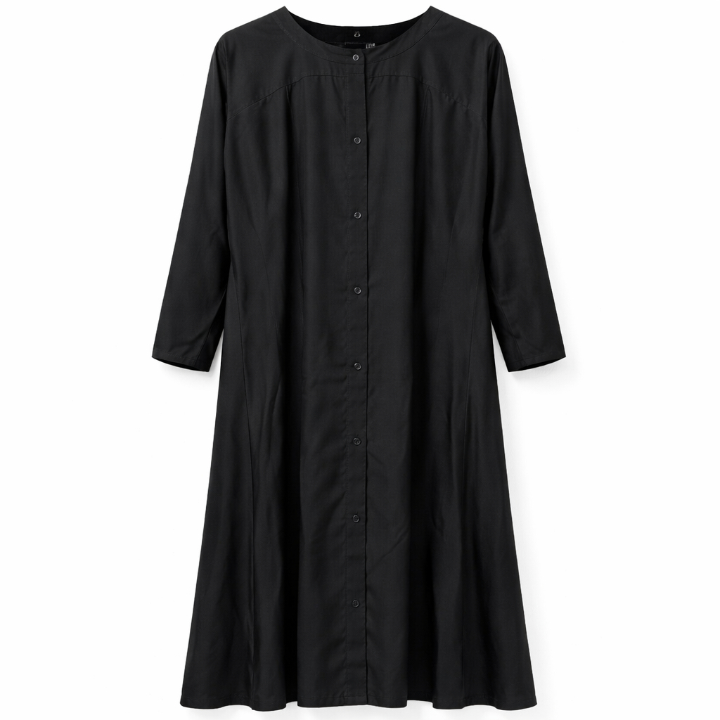 Front Open x Straight Lines - Silk (Black)