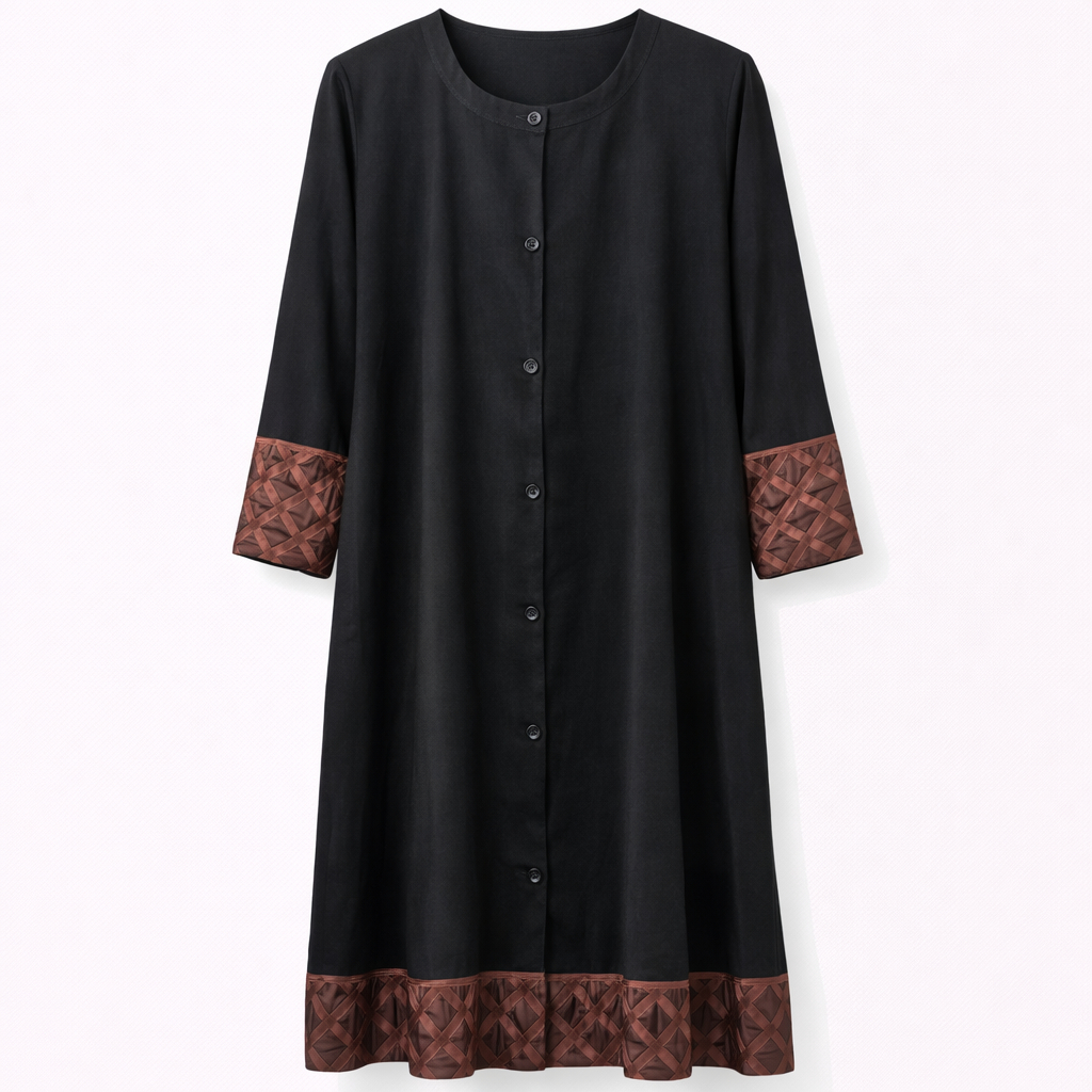 Front Open x Flat Buttons - Arabic (Black)