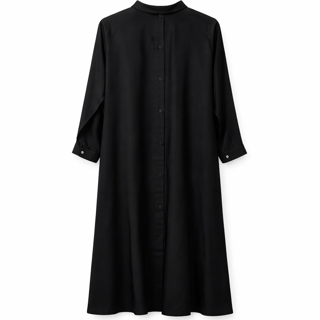 Front Open x Collar - Premium Silk (Black)
