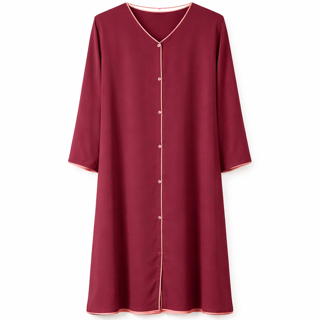 Double Front Open - Burgundy x Blush Pink