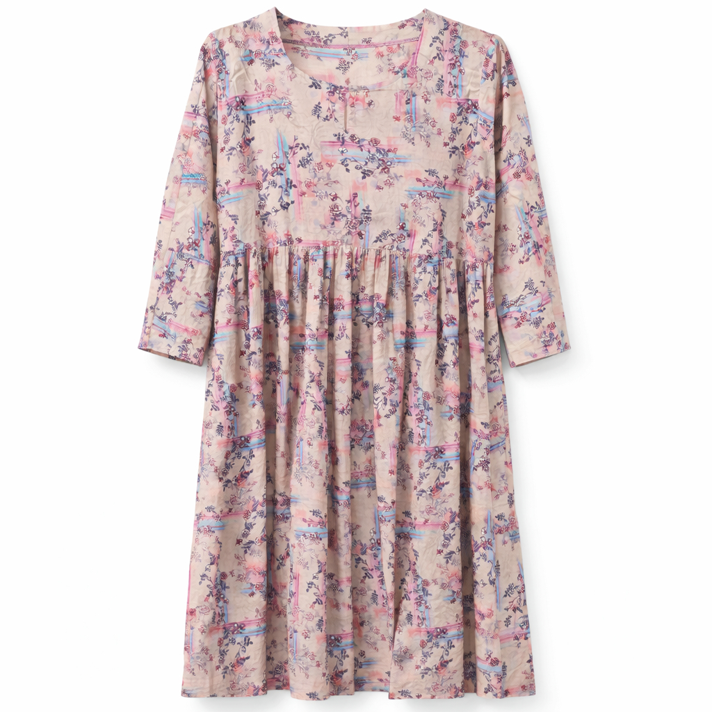 Front Closed x Frills - Soft Floral Print (Dusty Pink Base)