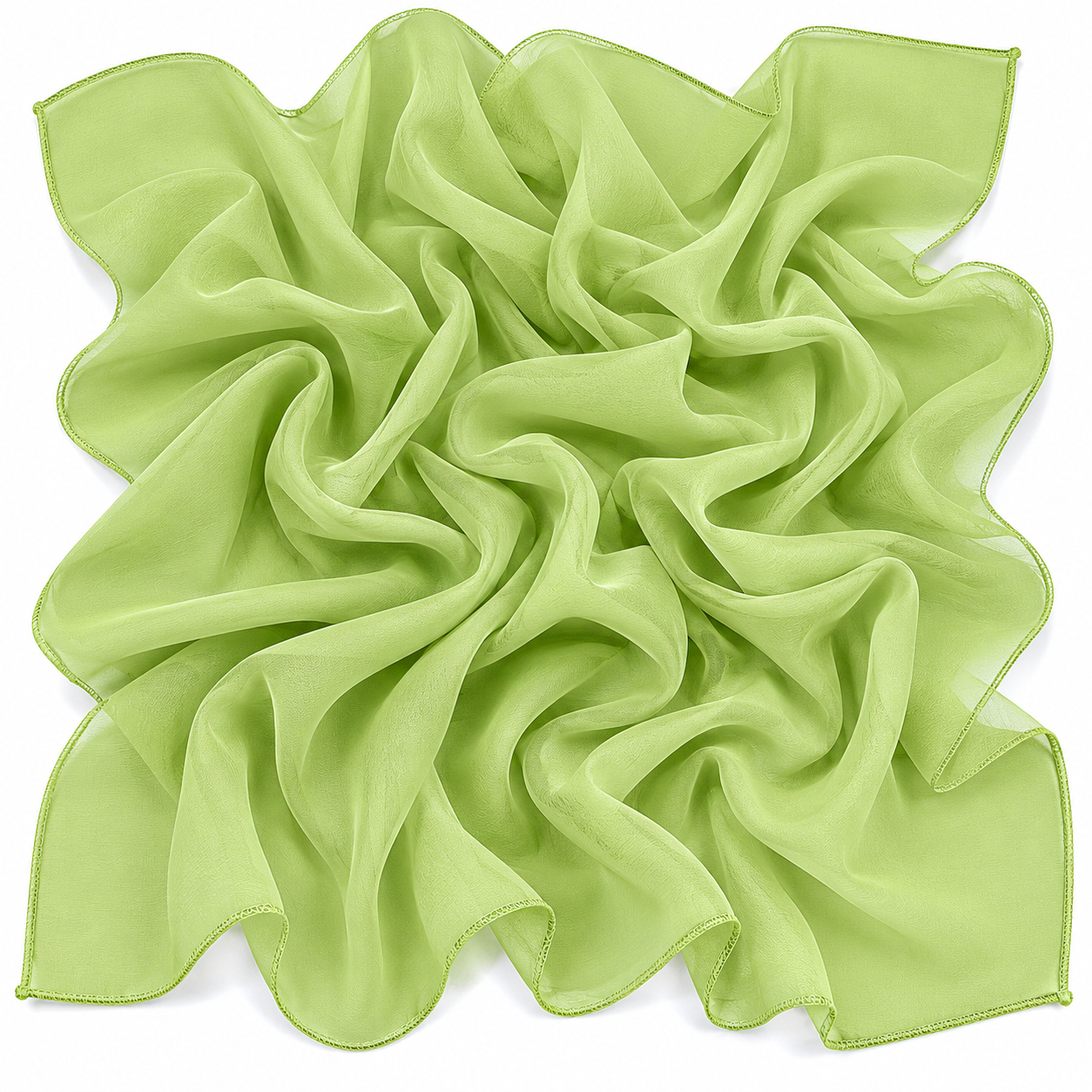 Squared Scarf x Plain - Light Lime Green