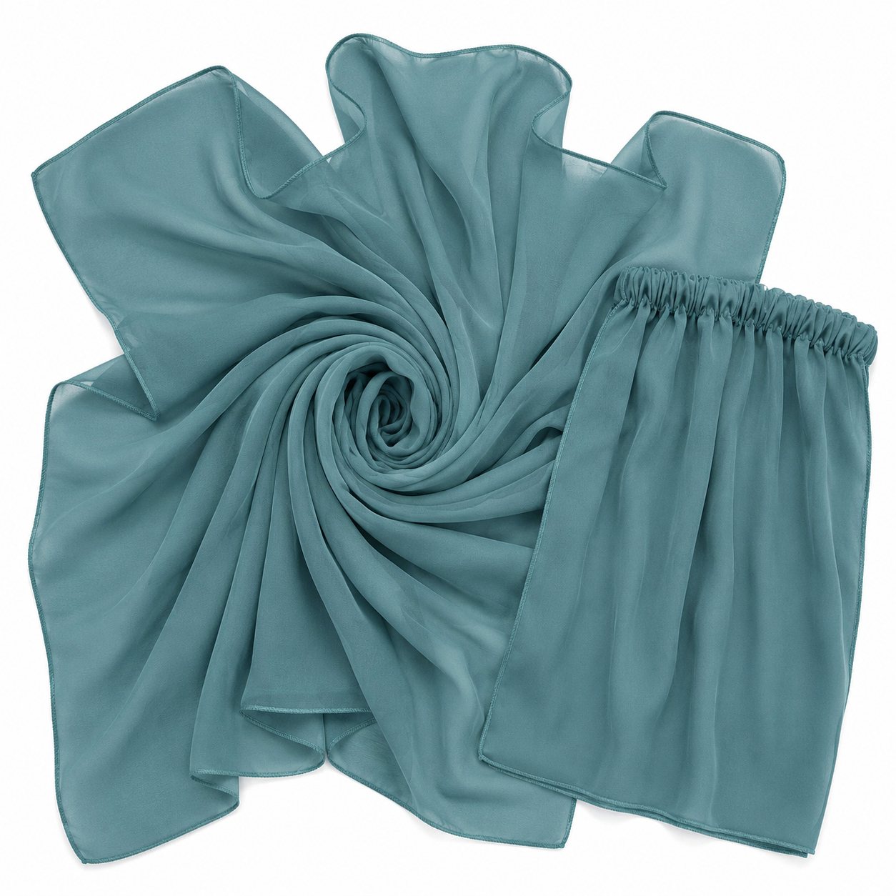 Squared Scarf x Niqab - Dusty Teal